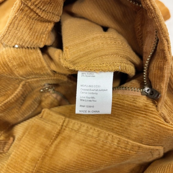Show Me Your MuMu Cropped Everhart Jumpsuit in Camel Corduroy Size S - Picture 9 of 13